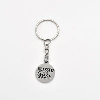 Blessed By His Grace Keychain, Christian Keychain, Christian Gift, God’s Grace Keychain,  Blessed By His Grace Charm, Charm Keychain