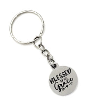 Blessed By His Grace Keychain, Christian Keychain, Christian Gift, God’s Grace Keychain,  Blessed By His Grace Charm, Charm Keychain