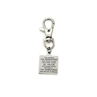 Bag Charm, Spanish Serenity Prayer. Charm, Keychain Charm, Keychain Gift, Spanish Language Gift, Serenity Courage Wisdom Charm