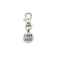 Bag Charm, I Am A Child Of God Charm, Clip On Charm, Keychain Charm, Keychain Clip, Christian Gift, Christian Charm, Baptism Gift