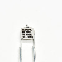 Grandpa Gift, Grandpa, The Man, The Myth, The Legend Bookmark, Pregnancy Announcement, Grandad Gift, Gift From Grandkids, Charm Bookmark