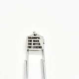 Grandpa Gift, Grandpa, The Man, The Myth, The Legend Bookmark, Pregnancy Announcement, Grandad Gift, Gift From Grandkids, Charm Bookmark