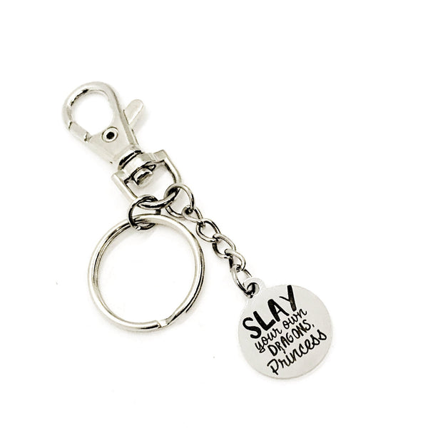 Princess Gift, Slay Your Own Dragons Princess Keychain, Daughter Gift, Granddaughter Gift, Encouragement Gift, Motivation Gift