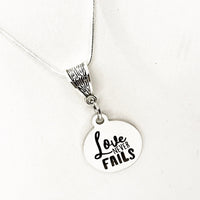 Love Gift, Love Never Fails Necklace,  Love Jewelry, Love Necklace, Gift For Her, Wife Jewelry Gift, Daughter Gift