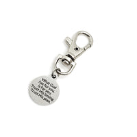Bag Charm, What God Has For You Is For You Charm, Trust His Timing, Trust His Plan, Zipper Pull, Backpack Charm, Purse Charm, Christian Gift