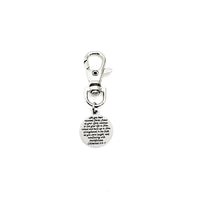 Bag Charm, Live Your Life In Christ Charm, Colossians 2 6 and 7, Rooted In Christ, Baptism Gift,  Zipper Pull, Backpack Charm, Purse Charm
