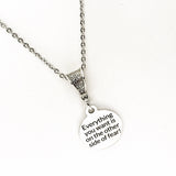 Motivation Gift, Everything You Want Is On The Other Side Of Fear Necklace, Encouragement Gift, Motivating Quote, Motivational Gift For Her