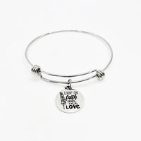 Faith Gift, Livin’ On Faith Hope And Love Bracelet, Charm Bracelet, Faith Jewelry, Christian Gift, Faith Charm