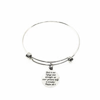 Scripture Gift, God Is Our Refuge and Strength Bracelet, Psalm 46 1 Jewelry, Christian Gift,  Scripture Quote, Bible Verse Jewelry