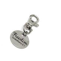 Bag Charm, Freedom Charm, Galatians 5 1 Charm, Freedom In Christ, Recovery Gift, Keychain Charm, Keychain Gift, Divorce Gift