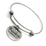 Christian Bracelet, Freedom In Christ Bracelet, Galatians 5 1 Bracelet, Charm Bangle, Freedom Charm, Christian Gift, Stacking Bangle