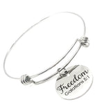 Christian Bracelet, Freedom In Christ Bracelet, Galatians 5 1 Bracelet, Charm Bangle, Freedom Charm, Christian Gift, Stacking Bangle