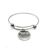 Christian Bracelet, Freedom In Christ Bracelet, Galatians 5 1 Bracelet, Charm Bangle, Freedom Charm, Christian Gift, Stacking Bangle