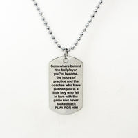 Encouragement Gift For Him, Play For Him Necklace, Ballplayer Gift, Baseball Player, Basketball Player, Motivation Gift, Football Player