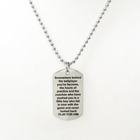 Encouragement Gift For Him, Play For Him Necklace, Ballplayer Gift, Baseball Player, Basketball Player, Motivation Gift, Football Player
