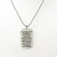 Encouragement Gift For Him, Play For Him Necklace, Ballplayer Gift, Baseball Player, Basketball Player, Motivation Gift, Football Player