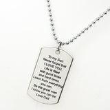 Son Gift, Encouragement Gift For Son, Be The Great Man Necklace, Love Dad, Son Necklace From Dad, Gift From Dad, Son Encouragement