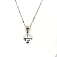 Pet Memorial Gift, Always In My Heart Necklace, Pet Loss Gift, Dog Memorial, Cat Memorial, Cat Loss, Dog Loss, Pet Death Gift