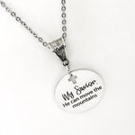 Faith Gift, My Savior, He Can Move The Mountains Necklace, Christian Jewelry, Faith Jewelry, Christian Gift, Christian Quote, Faith Quote
