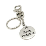 Faith Gift, Keep Praying Keychain, Prayer Keychain Gift, Pray Partner Gift, Sunday School Gift, Christian Gift, Scripture Charm Keychain