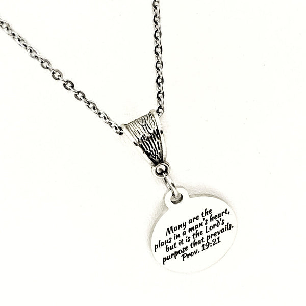 Faith Gift, The Lord’s Purpose Prevails Necklace, Bible Verse Jewelry, Faith Jewelry, Scripture Quote, Scripture Gift, Christian Jewelry
