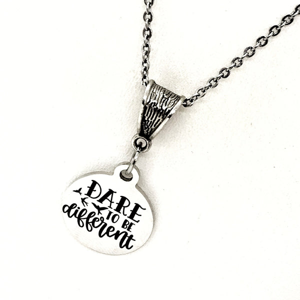 Motivating Gift, Dare To Be Different necklace, Motivating Quote, Motivating Her, Daughter Gift, Gift For Her, Encouraging Quote