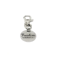 Bag Charm, Freedom Charm, Galatians 5 1 Charm, Freedom In Christ, Recovery Gift, Keychain Charm, Keychain Gift, Divorce Gift