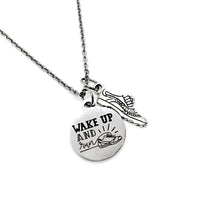 Runner Gift, Wake Up And Run Necklace, Runner Jewelry, Gift For Runners, Runner Pal Gift, Marathon Gift, Running Friend Gift