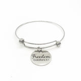 Christian Bracelet, Freedom In Christ Bracelet, Galatians 5 1 Bracelet, Charm Bangle, Freedom Charm, Christian Gift, Stacking Bangle