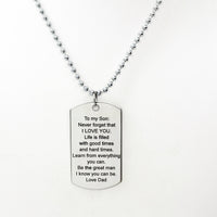 Son Gift, Encouragement Gift For Son, Be The Great Man Necklace, Love Dad, Son Necklace From Dad, Gift From Dad, Son Encouragement