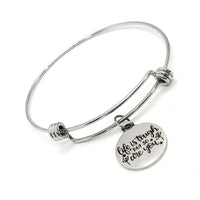 Motivation Gift, Life Is Tough But So Are You Bracelet, Charm Bracelet, Stacking Bangle, Charm Bangle, Expanding Bangle, Encouraging Her