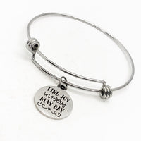 Motivating Gift, Find Joy In Every New Day Bracelet, Psalm 118 24 Charm Bracelet, Stacking Bangle, Charm Bangle, Motivating Quote For Her