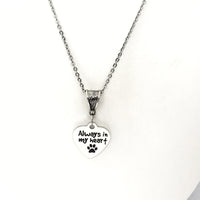 Pet Memorial Gift, Always In My Heart Necklace, Pet Loss Gift, Dog Memorial, Cat Memorial, Cat Loss, Dog Loss, Pet Death Gift