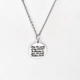 Scripture Gift, May The Words Of My Heart Be Pleasing Necklace, Psalms 19 14, Scripture Quote, Scripture Charm, Christian Gift