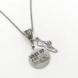 Runner Gift,  Wake Up And Run Necklace, Runner Necklace, Runner Jewelry, Gift For Her, Gift For Runner, Marathon Gift, Pendant Necklace