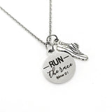 Scripture Gift, Run The Race necklace, Hebrews 12 1 Gift, Runner Jewelry, Jewelry Gift, Bible Verse Gift, Scripture Jewelry, Scripture Quote