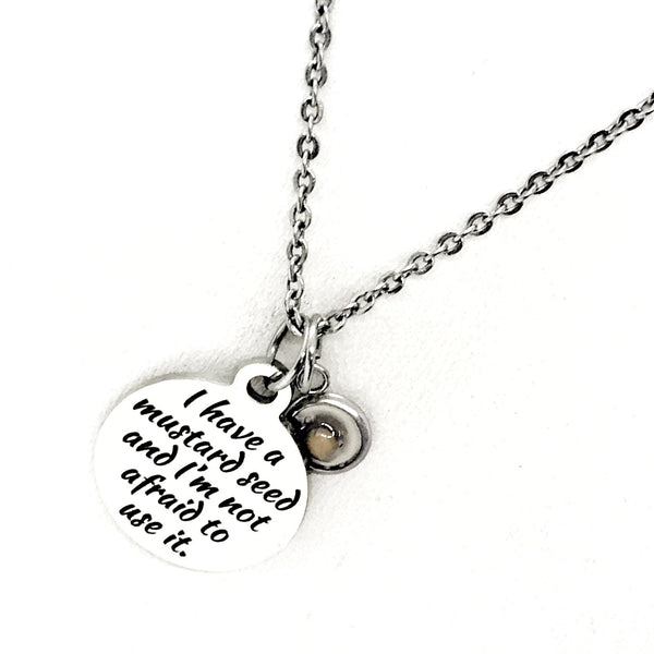 Scripture Gift, Mustard Seed Necklace, Matthew 17 20 Gift, Mustard Seed Jewelry Gift, Bible Verse Gift, Scripture Jewelry, Scripture Quote