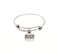 Motivation Gift, Life Is Tough But So Are You Bracelet, Charm Bracelet, Stacking Bangle, Charm Bangle, Expanding Bangle, Encouraging Her