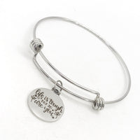 Motivation Gift, Life Is Tough But So Are You Bracelet, Charm Bracelet, Stacking Bangle, Charm Bangle, Expanding Bangle, Encouraging Her