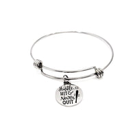 Softball Player Gift, Hustle Hit And Never Quit Bracelet, Softball Jewelry, Daughter Gift, Softball Senior Gift, Gift For Her