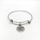 Encouragement Gift, Everything Will Be Ok Bracelet, Charm Bangle, Charm Bracelet, Stacking Bangle, Stacking Bracelet, Motivation Gift