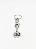 Baseball Keychain, I Love Baseball Keychain, Baseball Girlfriend, Baseball Mom Gift, Girlfriend Gift, Baseball Charm, Gift For Mom