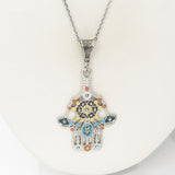 Hamsa Necklace, Good Luck Necklace, Hand Of Fatima Pendant, Protection Pendant Necklace, Hamsa Jewelry Gift For Her, Hamsa Pendant