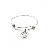 Faith Gift, Let Your Faith In God Be Bigger Than Your Fear Charm, Charm Bangle, Charm Bracelet, Big Faith Jewelry, Christian Gift