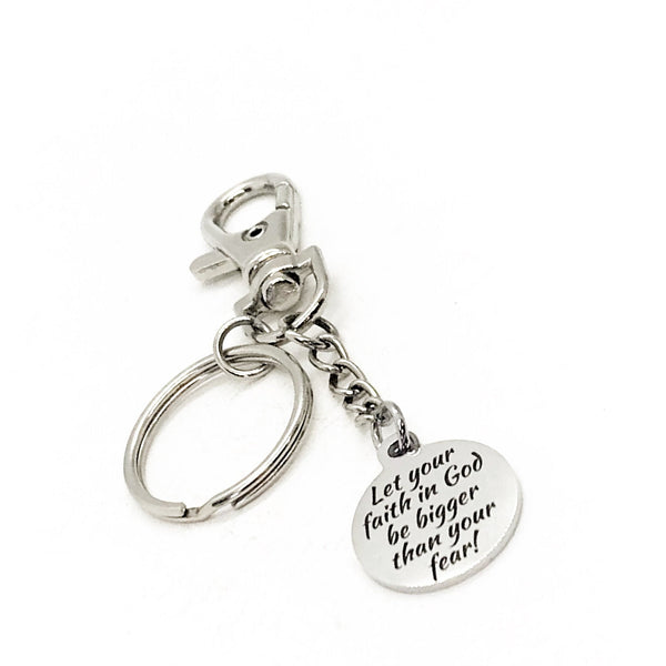 Prayer Gift, Let Your Faith In God Be Bigger Than Your Fear Keychain, Church Gifts, Big Faith Gifts, Bigger Faith, Christian Gift