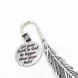 Bible Bookmark, Let Your Faith In God Be Bigger Than Your Fear Bookmark, Bible Gift, Christian Bookmark, Big Faith, Bigger Faith Charm