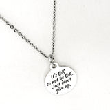 Encouragement Gifts, It’s OK to Not Be OK Necklace, Don’t Give Up, Motivation Gift, Motivation Quote, Encouraging Quote, Gift For Her