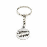 Faith Gift, Guard Your Heart Keychain, Proverbs 4 23, Faith Keychain, Christian Gift, Baptism Gift, Graduation Gift, Son Gift, Daughter Gift