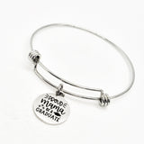 Graduation Gift, Proud Mama Of A Graduate Bracelet, Graduation Jewelry, Mama Gift, Charm Bangle, Stainless Bangle, Gift For Her