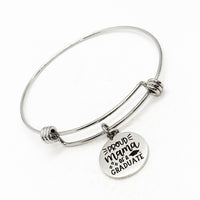 Graduation Gift, Proud Mama Of A Graduate Bracelet, Graduation Jewelry, Mama Gift, Charm Bangle, Stainless Bangle, Gift For Her